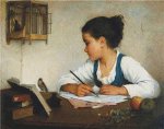 A Girl Writing (image for) A Girl Writing